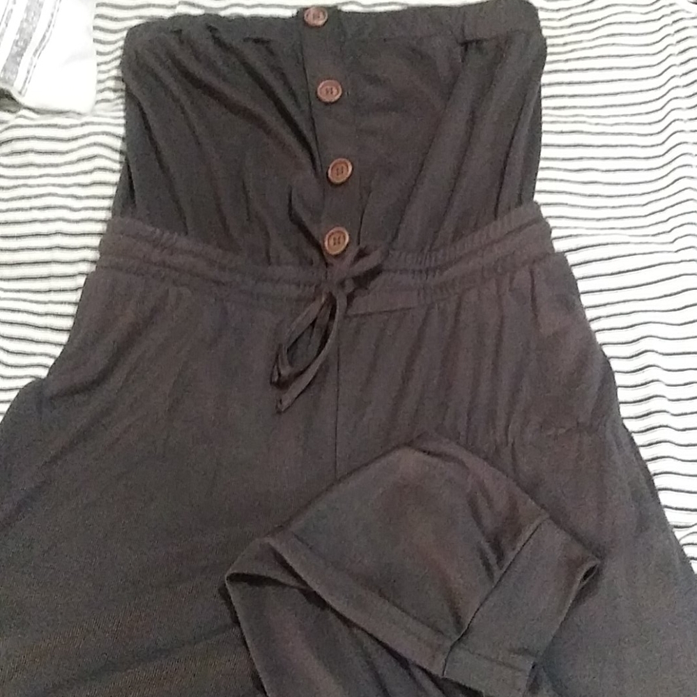 Charcoal strapless knit jumper New with tags